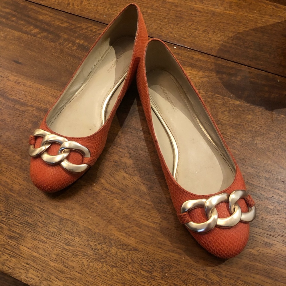 Banana Republic Orange Flats, Size 7